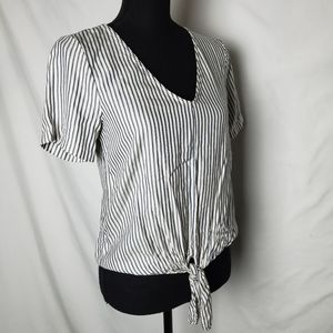 Madewell Novel Tie-Front Striped Top Size XXS